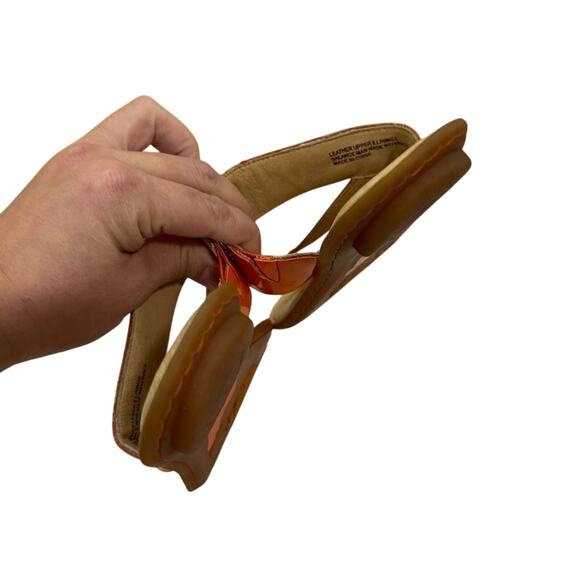 Born Orange Patent Leather Studded Slip-On Sandals Women's Size 7 EU 38 - Picture 4 of 7